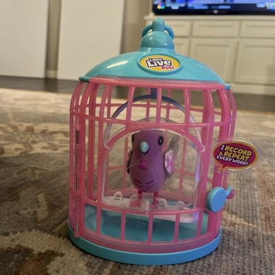 Little Live Pets Bird & Cage Purple Parakeet