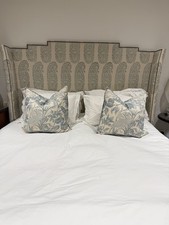 Padded King Size Headboard with Wings One Piece
