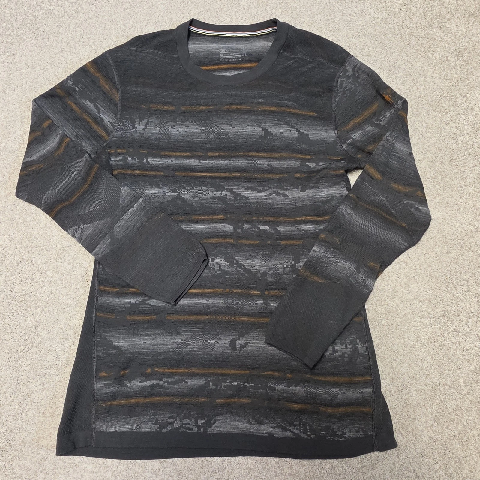 Smartwool Mens Merino Intraknit 200 Iron Mountain Stripe XL Outdoors Gorpcore