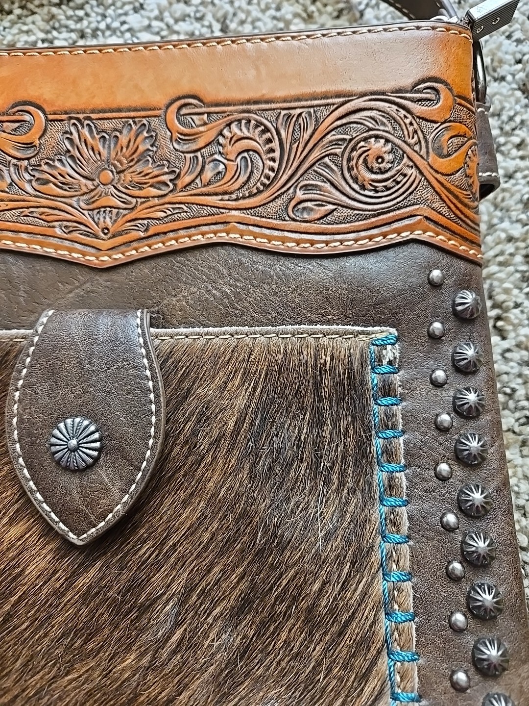 Trinity Ranch Tooled Design Three Main Pockets & … - image 3