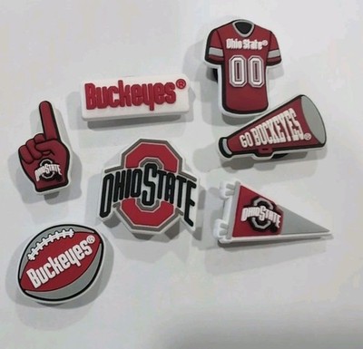 Ohio State Buckeyes Charms For Crocs Shoe Charms - 7 Pieces