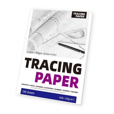 Tracing Paper Pad for Drawing, 100 Sheets, 8.5 x 11 Inch, 8.5×11in, 1 pack 