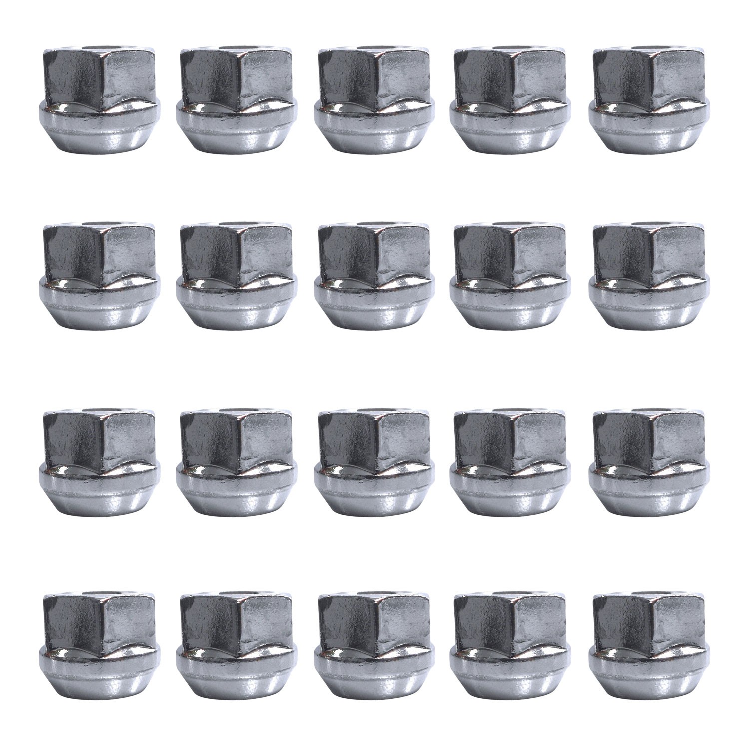 20 Wheel Nuts tapered 60° M12x1,5 mm chrome for Genesis G70 G70 HTRAC Lug Nuts