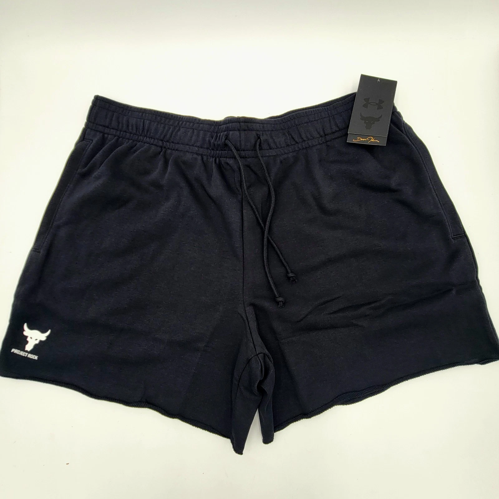 Under Armour Project Rock Terry 5" Shorts Black 1385937 Men's XL NWT $65