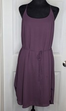 Loft Plum Chiffon Racerback Shift Dress Size M