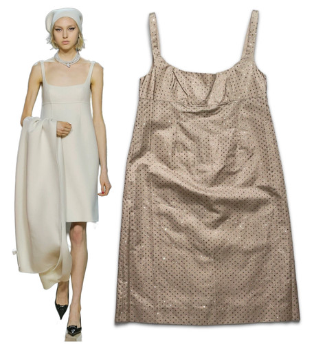 Marc Jacobs Runway Fall 2020 Glitter Polka Dot Square Neck Slip Dress 2