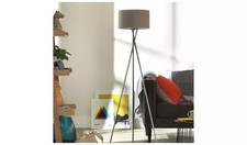 Argos Home Tripod Floor Lamp - Grey and Chrome