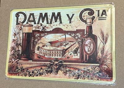 Estrella Damm Beer Sign - Barcelona Metal Tin Wall Decor Pub Bar Man Cave 12x8 