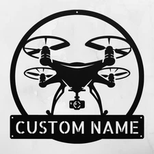 Custom Drone Metal Sign Wall Art Personalized Gift for Drone Lovers Decor