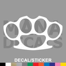 Brass Knuckles Vinyl Die Cut DECAL STICKER - Fighting Boxing Punch Defense