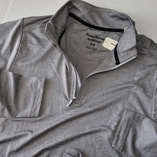 Tommy Bahama Half Zip Sweatshirt Pullover Delray Frond Performance Grey Medium M