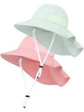 2 Pack Baby Sun Hat for Boys Girls Kids UPF 50 Summer Adjustable Beach Hats ...