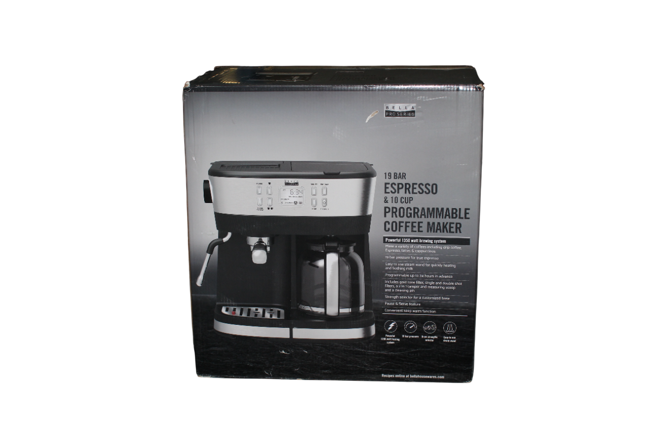 Bella PRO - Combo 19-Bar Espresso & 10-Cup Drip Coffee Maker - Free shipping