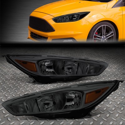 FOR 15-18 FORD FOCUS FACTORY STYLE SMOKED LENS AMBER CORNER HEADLIGHT HEAD LAMPS