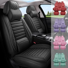 For Honda Thickened Leather Car Seat Cover W Stretch Fabric Back Seat Protector