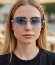 Occhiali da sole Cartier vintage decoro C logo in legno senza montatura in...