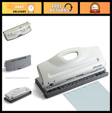 Adjustable 6-Hole Punch for Planners Binders, 8 Sheet Capacity, White