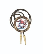 Christmas Gnome Art With Reinder Photo Bolo Tie Men's Accessory Neckties