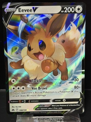 Eevee V 108/159 Holofoil Crown Zenith NM Ultra Rare