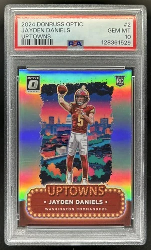 2024 Panini Donruss Optic Jayden Daniels Uptowns RC SSP #2 Commanders PSA 10