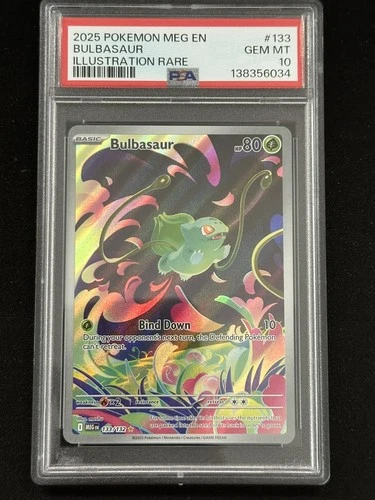 143500677 2025 Pokemon Mega Evolution 133 Bulbasaur Illustration Rare PSA 10
