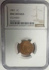1867 Indian Head Penny NGC UNC details