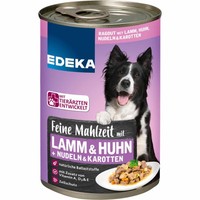 Edeka Dog Feine Mahlzeit Lamm Huhn Nudel Karotten 400G Dose