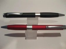 SET OF 2 TERZETTI MEDINA RED+BLACK METAL BALLPOINT PENS-USES PARKER REFILLS