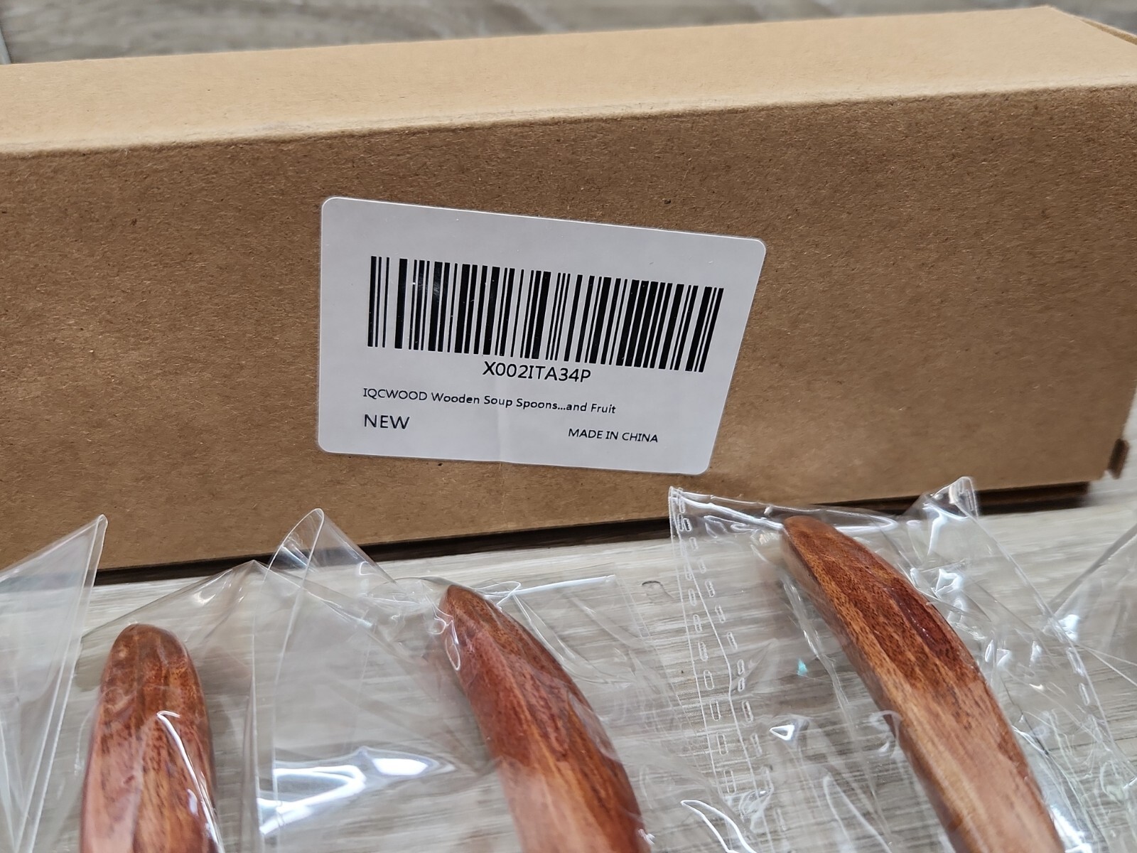 IQCWOOD Korean Wooden Spoon, 6-Piece Wooden Spoons, 7 inch Handmade Natural Asia