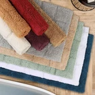 2 Piece Ultra Plush Solid Geometric Checkered Non-Slip Bath Bathroom Rug Set