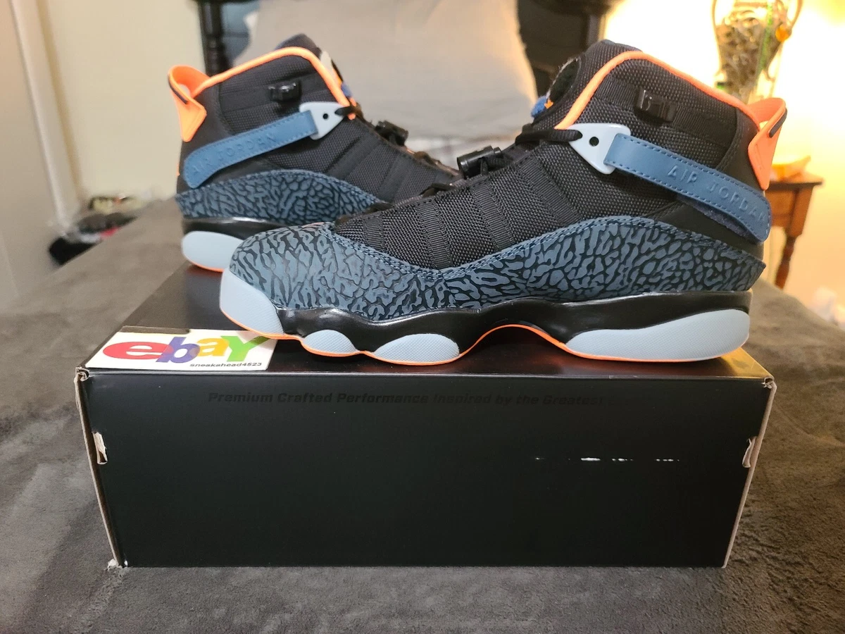 JORDAN 6 RINGS ELEPHANT BLK ATMC ORNG NW SLT WLF GRY 322992 025 NEW DEADSTOCK