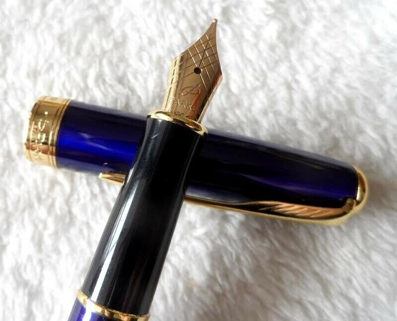 Хороший синий/золотой зажим Parker сонет серии тонкий (F) новый в коробке перьевая ручка без коробки - Изображение 4 из 4