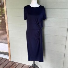 T Tahari Front Twist Short Sleeve Knit Dress