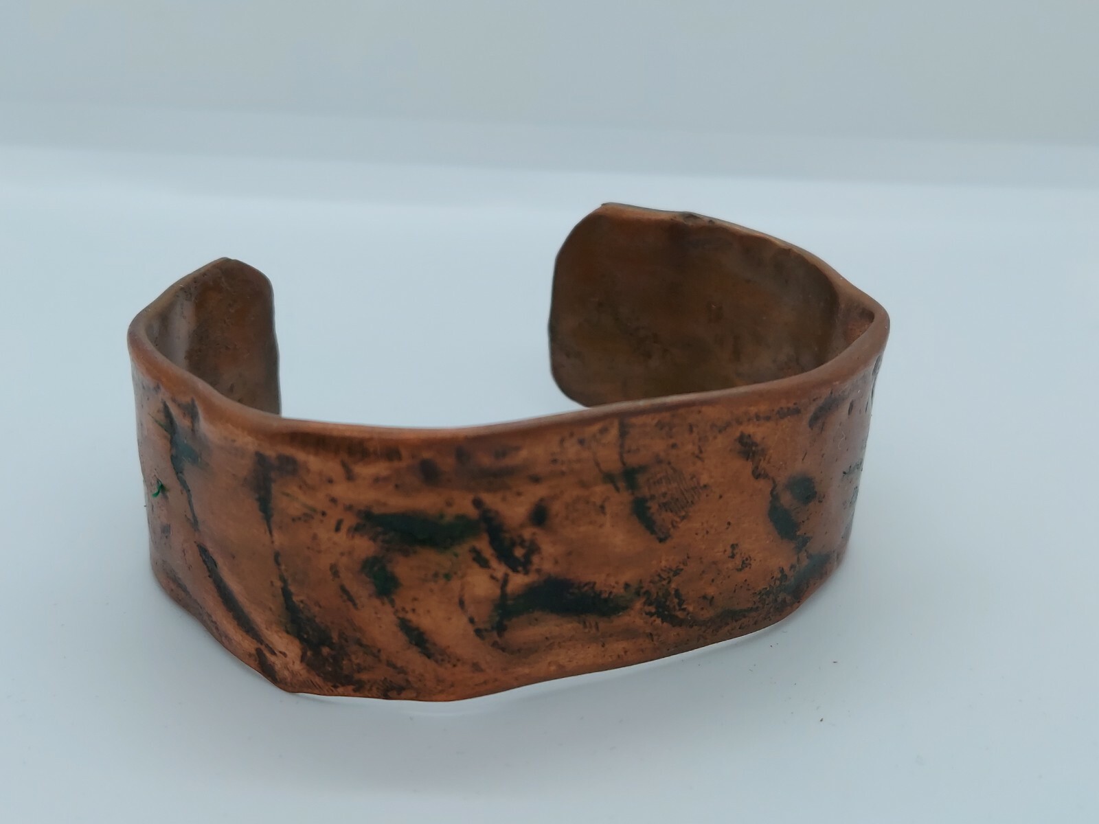 Handcrafted Hammered Copper Pipe Cuff Bracelet - image 1