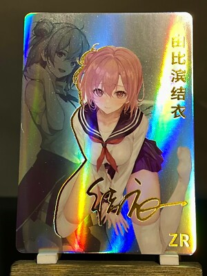 Goddess Story CCG Holo Foil Waifu Anime NEW ZR Signature Cards - Yuigahama Yui