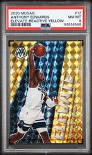 2020 Mosaic Anthony Edwards Elevate Reactive Yellow 67/99 PSA 8