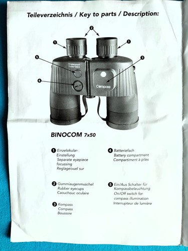 BINOCOM Marine-Fernglas 7x50 (mit Schwimmgurt, Tasche, Putztuch u. Anleitung) - Bild 13 von 14