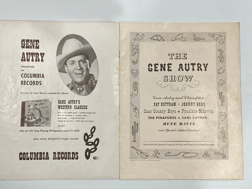 Gene Autry Show Souvenir Program Pat Buttram Johnny Bond Pinafores Rufe Davis - Picture 4 of 5