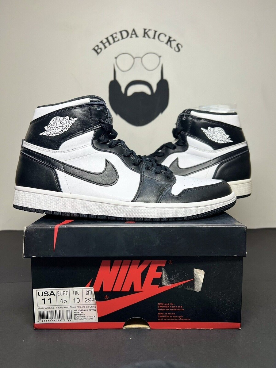 Size 11 - Air Jordan 1 Retro OG 2014 High Black White for