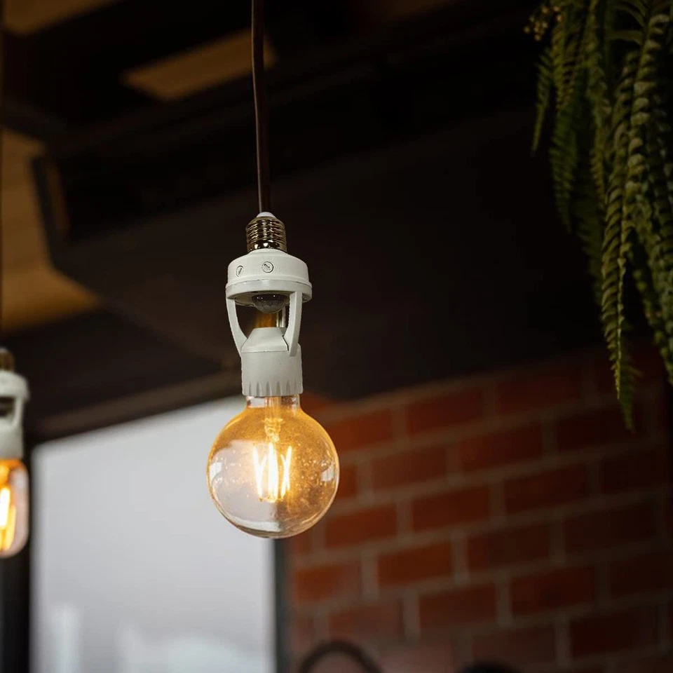 LED E27 Douille Culot Detecteur De Mouvement AC10-240V 60W Max - Blanc 1PCS - Photo 2/4