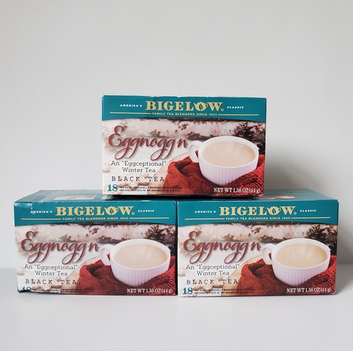 Set 3 Schachteln Bigelow Eggnogg'n Schwarztee je 18 Teebeutel koffeinhaltiger Eierlikör * - Bild 1 von 12