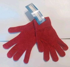 Soft Stretch Chenille Knit Red Winter Magic Gloves Girls Winter Essentials New