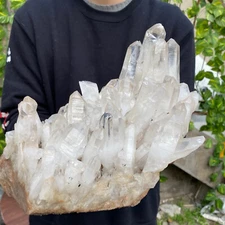 16.1lb Natural Clear White Quartz Crystal Cluster Rough Healing Specimen