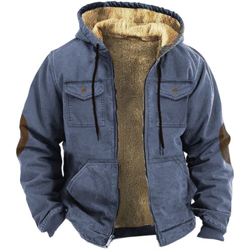 Mens Casual Padded Jacket Winter Warm Hooded Soft Comfort Coat Thick Jacket - Afbeelding 1 van 26