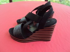 GRACELAND Damen Plateau Riemchensandalen Gr. 36, schwarz