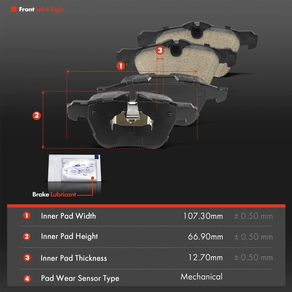 6x Front Side Disc Brake Rotor & Brake Pads for Jaguar F-Type 2018-2021 XF 10-15 - Image 3 of 4