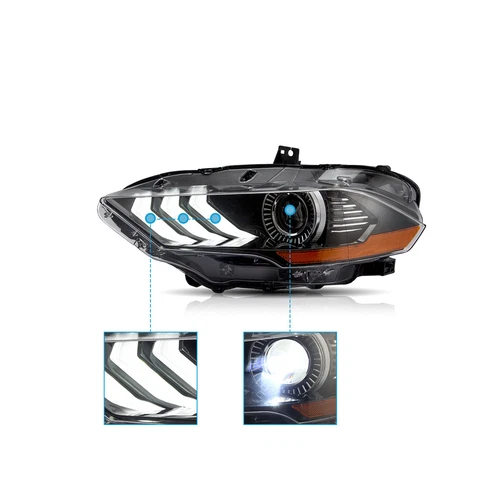 For 2018-2022 Ford Mustang LED Projector Headlights Front Right Passenger Side - Picture 3 of 8