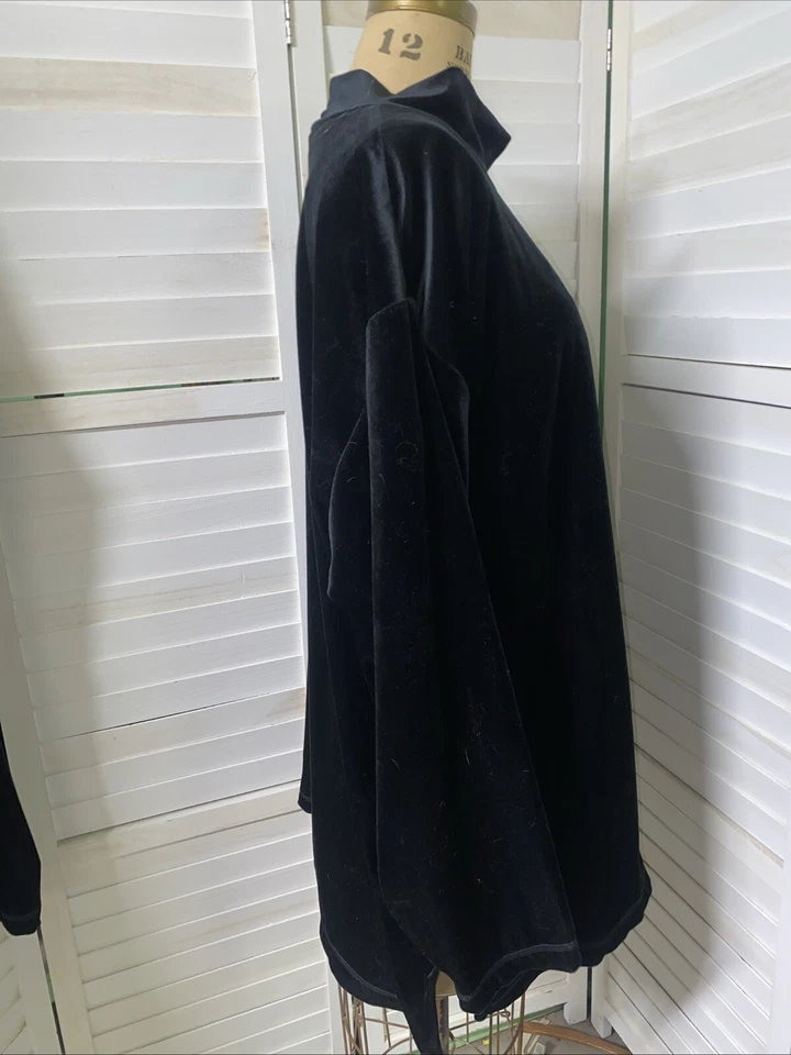 Conjunto de pijama de terciopelo negro Gilligan O'Malley traje túnica pantalones XXXL Foto 4 de 4