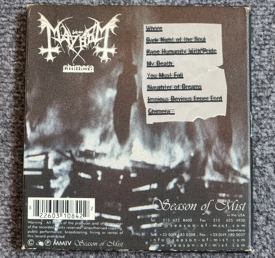 Mayhem-Chimera Limited Edition Digipack (Season Of Mist 2004) Black Metal - Bild 2 von 4