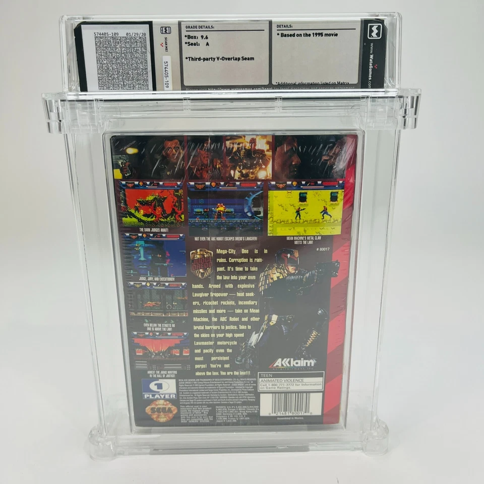 Judge Dredd - Sega Genesis, 1995 Clamshell Acclaim Stalone Sealed NIB WATA 9.6 A - Image 4 of 4